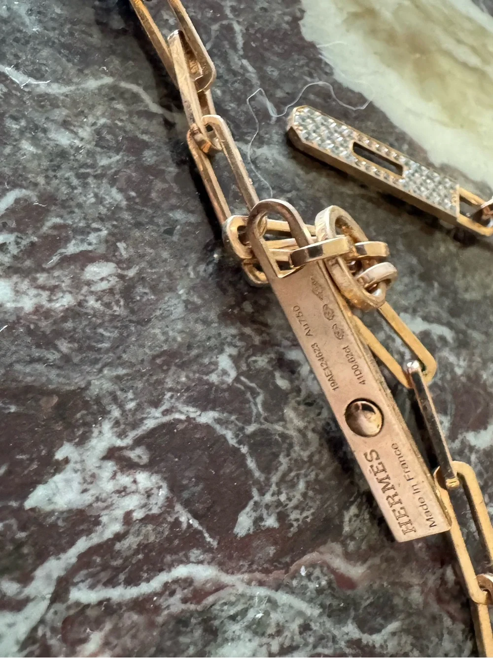 Vermeil Paperclip Link Necklace | CZ Toggle Clasp | Rose Gold Tone